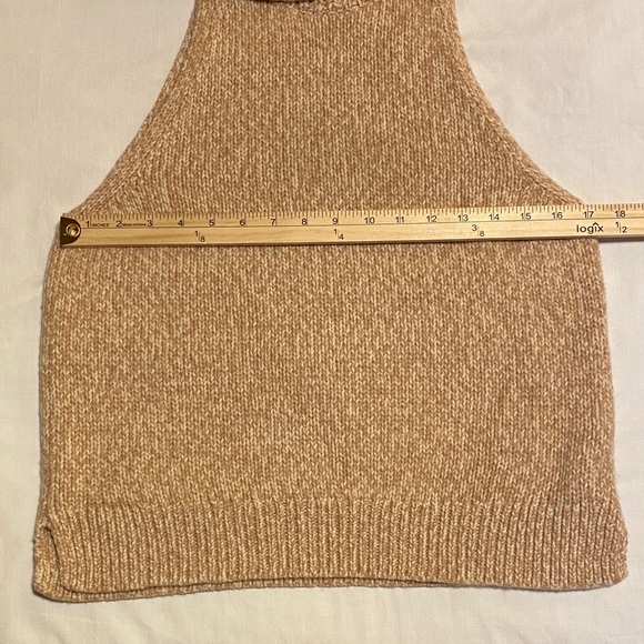 Madewell Women’s Size L Tan/White Cowl Neck Merino Wool Sweater - Picture 6 of 10